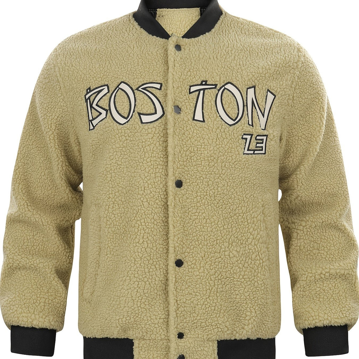 Men's Lamb Wool Winter Baseball Jacket