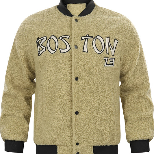 Men's Lamb Wool Winter Baseball Jacket