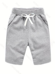 Boys Sports Shorts Drawstring Waist Soft Comfortable Breathable Summer