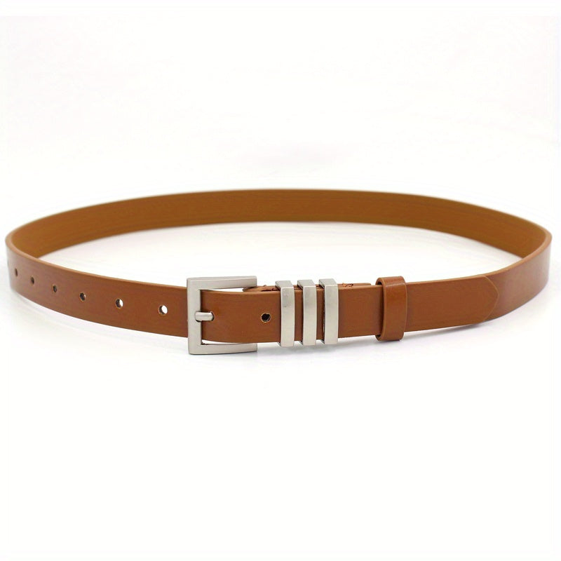 Women's Square Pin Buckle Belt PU Leather