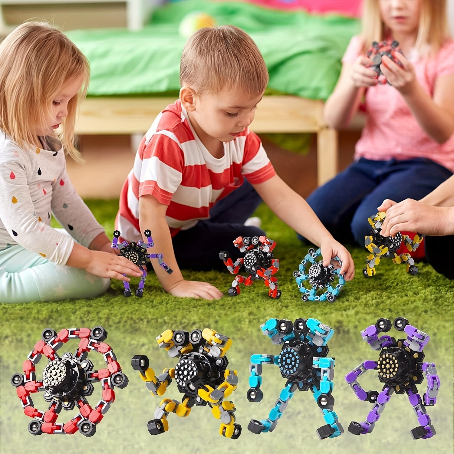 Transformable Fidget Spinners High Speed Bearings DIY Robot Toys