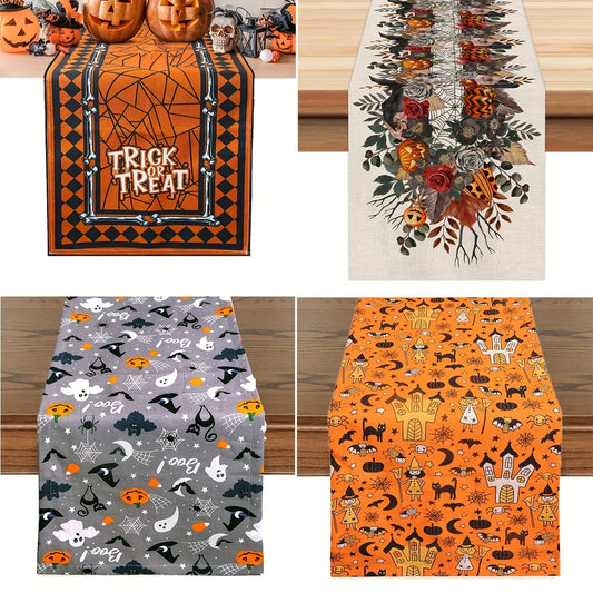 Spider Web Pumpkin Table Runner 33x182 cm Halloween Decor