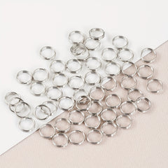 50pcs Metal Keyring Blank Circle DIY Keychain Jewelry Making 6 20mm