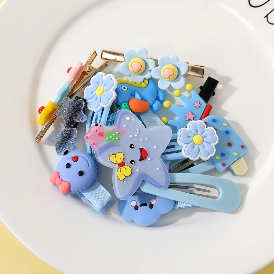 14pcs Girls Hair Clip Cartoon Hairpin Side Clip Hair Accessories Children's Gift