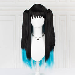 Gradient Double Layer Straight Wig Ponytail Cosplay Wig
