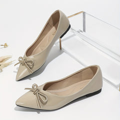 Women's Bowkbot Flat Shoes Pointed Toe Soft Sole Versatile Dress Work Flats
