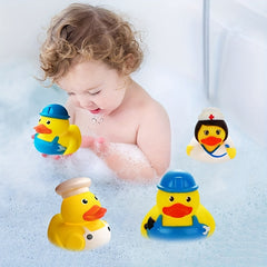 3pcs Yellow Duck Bath Toy Sound Play Water Floating Duck