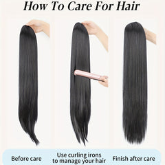 76 2 Cm Ombre Blonde Straight Ponytail Extensions Drawstring Hair Piece