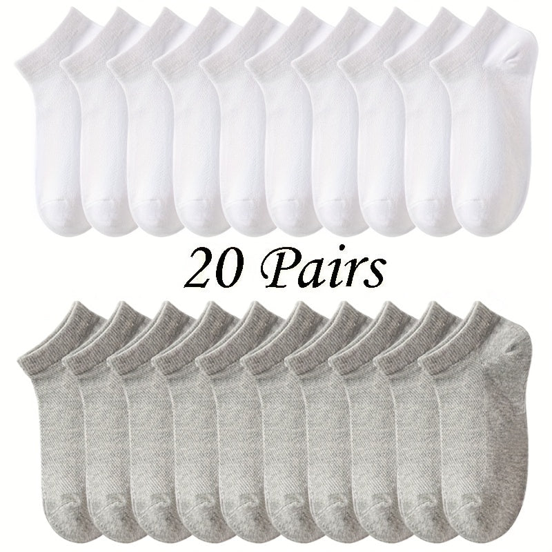 10 20 30 Pairs Unisex Solid Low Cut Socks Women's Stockings