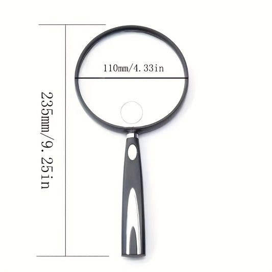 Large 130mm Magnifying Glass - Handheld Magnifier for Reading Small Prints