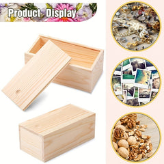 Small Wooden Storage Box with Sliding Lid