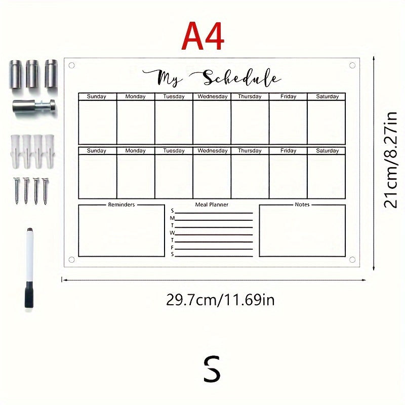 Acrylic Weekly Plan Board Erasable Transparent Message Board