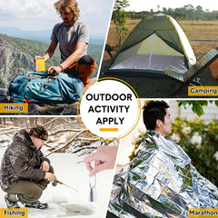 2pcs Emergency Blankets Reflective Blanket for Camping and Hiking