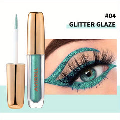 Waterproof Liquid Eyeliner Silver + Pencil, Long Lasting Non Smudge Makeup