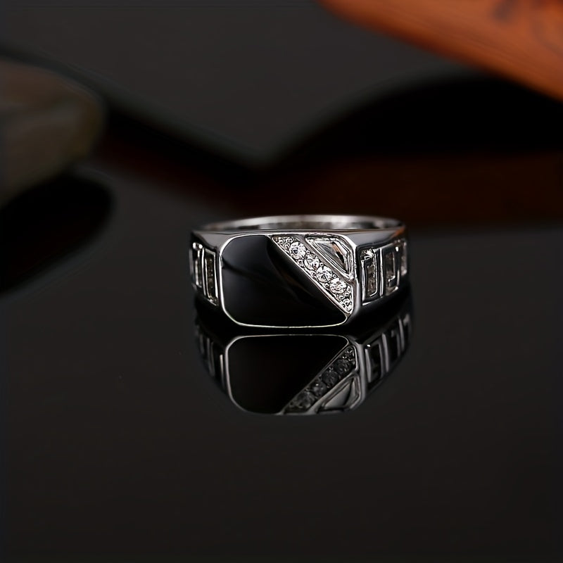 Bohemian Square Men's Ring Hand Jewelry Engagement Ring