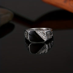 Bohemian Square Men's Ring Hand Jewelry Engagement Ring