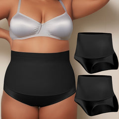 2 Pack Plus Size Seamless Tummy Control Panties Set