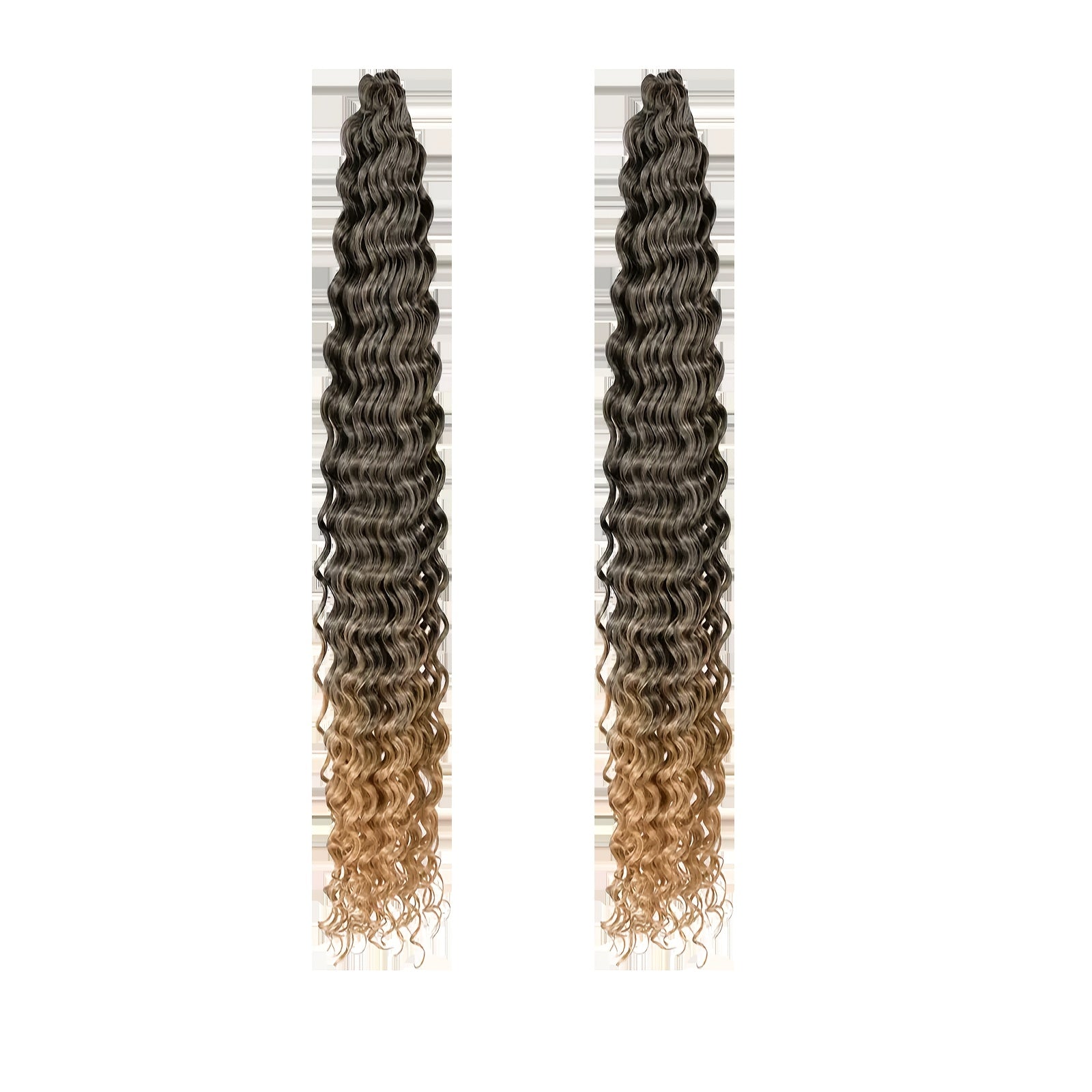 2pcs 50.8cm Afro Kinky Curly Hair Bundles Braided Hair Extensions Synthetic 1B
