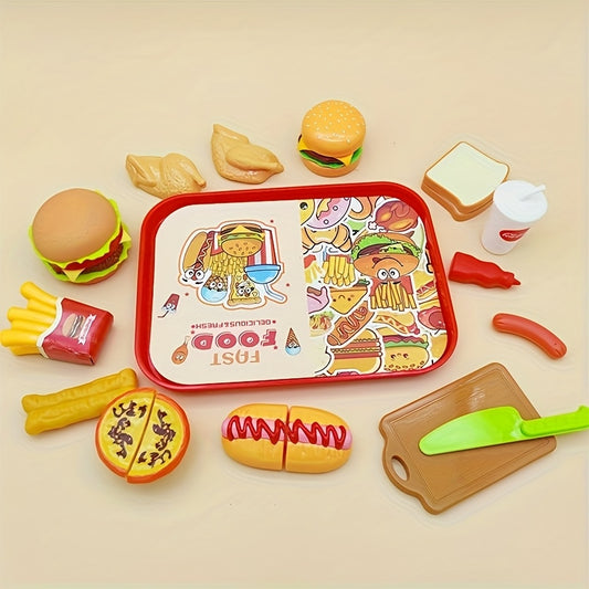 Kitchen Western Set Pretend Delicious Burger Hot Dog French Fries Breakfast Set