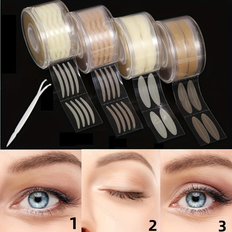 Eyelid Tape Stickers 600pcs Clear Beige Double Fold Eyelid Tape Eye Lid Strips