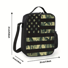 Camouflage American Flag Lunch Bag