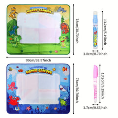 Magic Doodle Mat & Watercolor Canvas for Kids Mess Drawing Fun