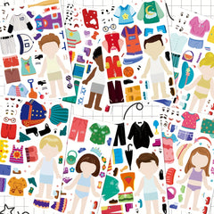 Cartoon Character Dressup Stickers DIY at Will - Creative Imaginative Play