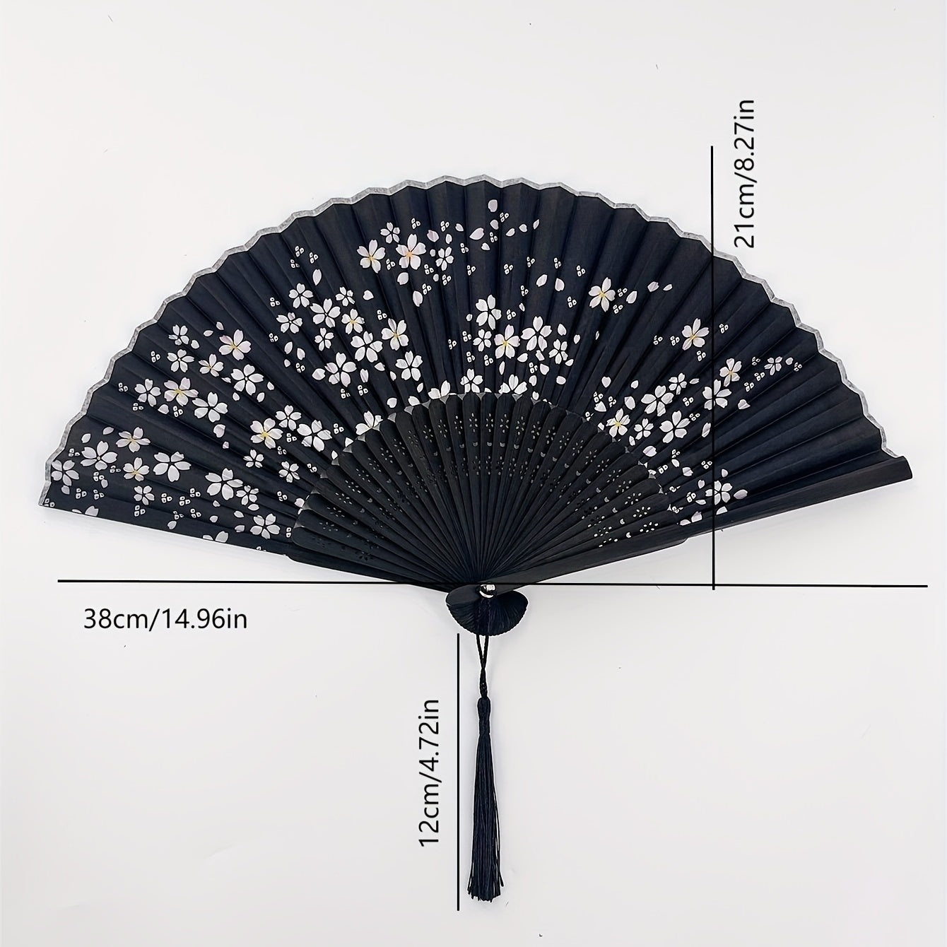 Vintage Flower Folding Fan Dance Performance Prop