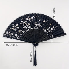 Vintage Flower Folding Fan Dance Performance Prop
