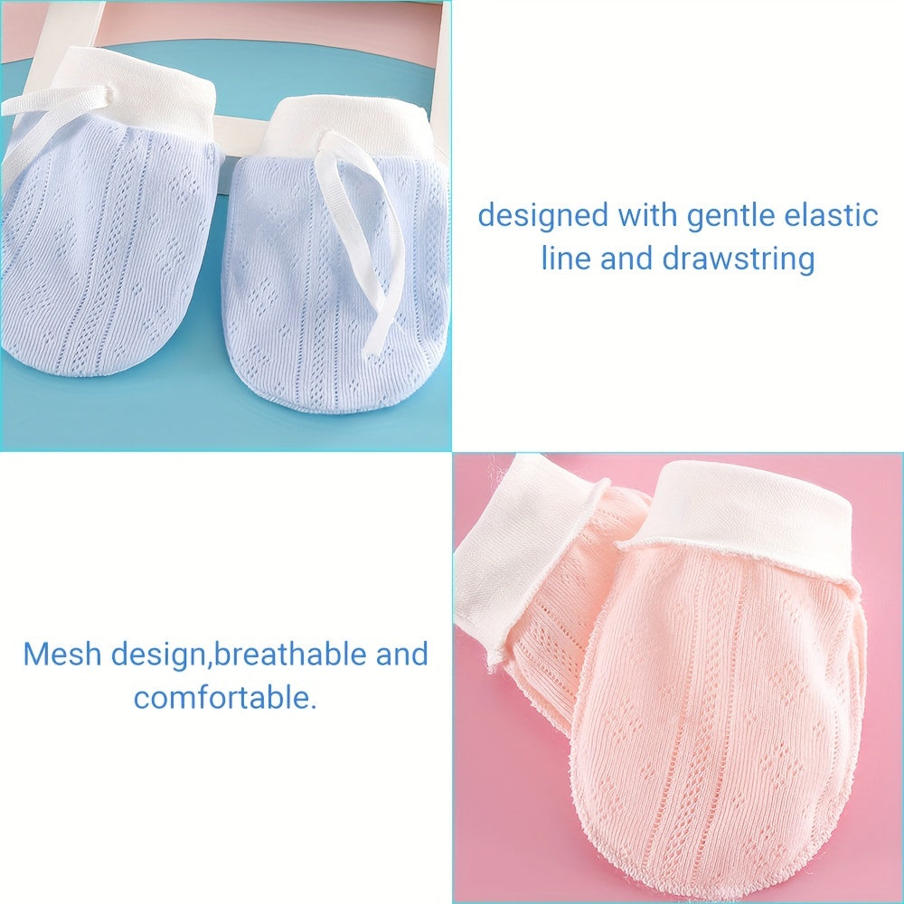 Baby No Scratch Mittens Stay On Adjustable Infant Gloves For Boys Girls