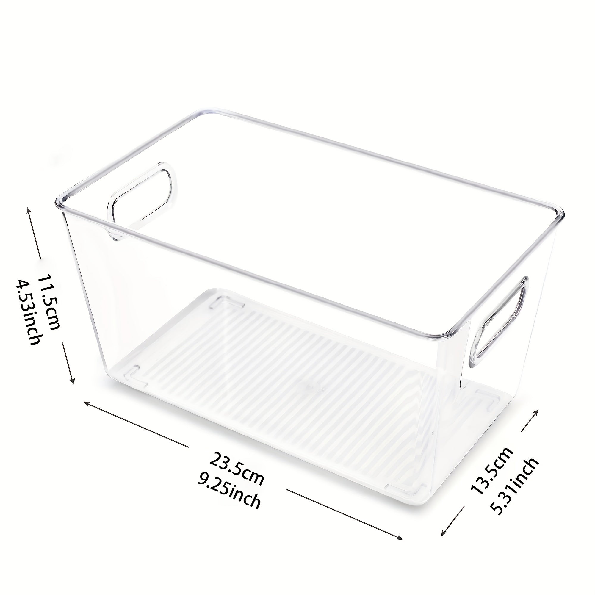 Clear Plastic Food Storage Bins With Handles for Refrigerators Freezers Cabinets