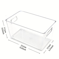 Clear Plastic Food Storage Bins With Handles for Refrigerators Freezers Cabinets