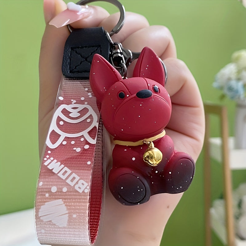 Changing Fang Puppy Keychain Schoolbag Pendant Doll Couple Car Keychain