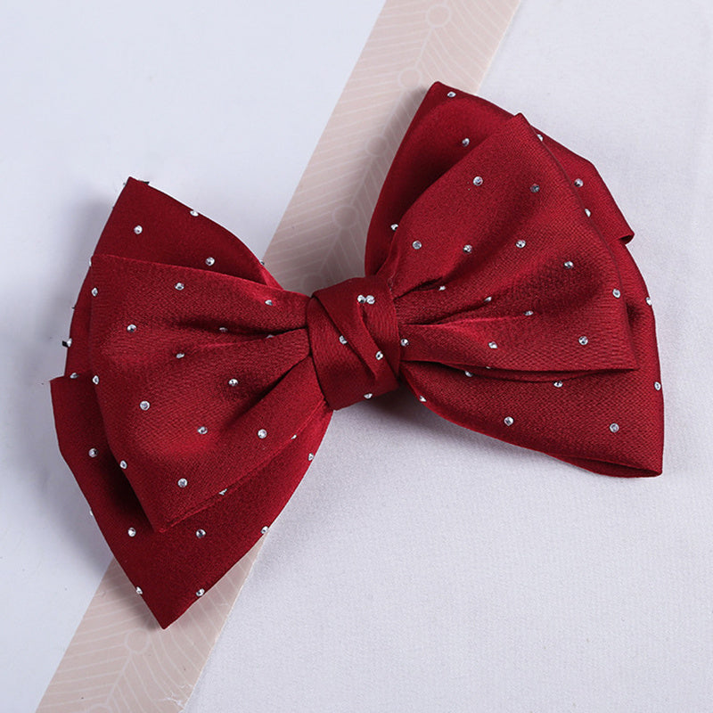 Sweet Rhinestone Bow Hair Clip for Women