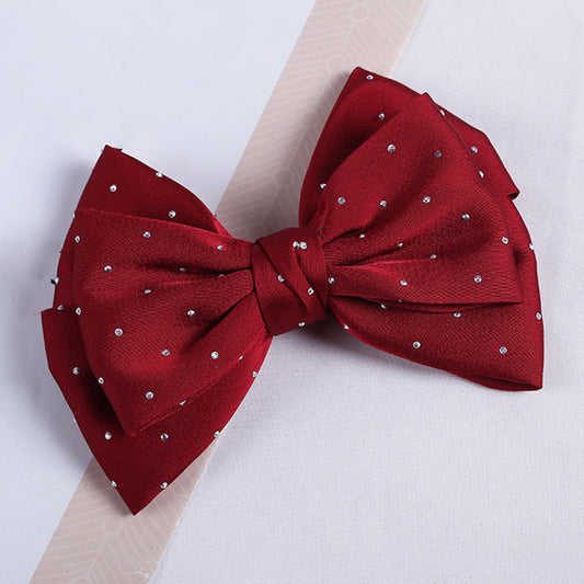 Sweet Rhinestone Bow Hair Clip for Women