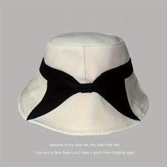 Beige Bucket Hat Wide Brim UV Protection Sun Hat