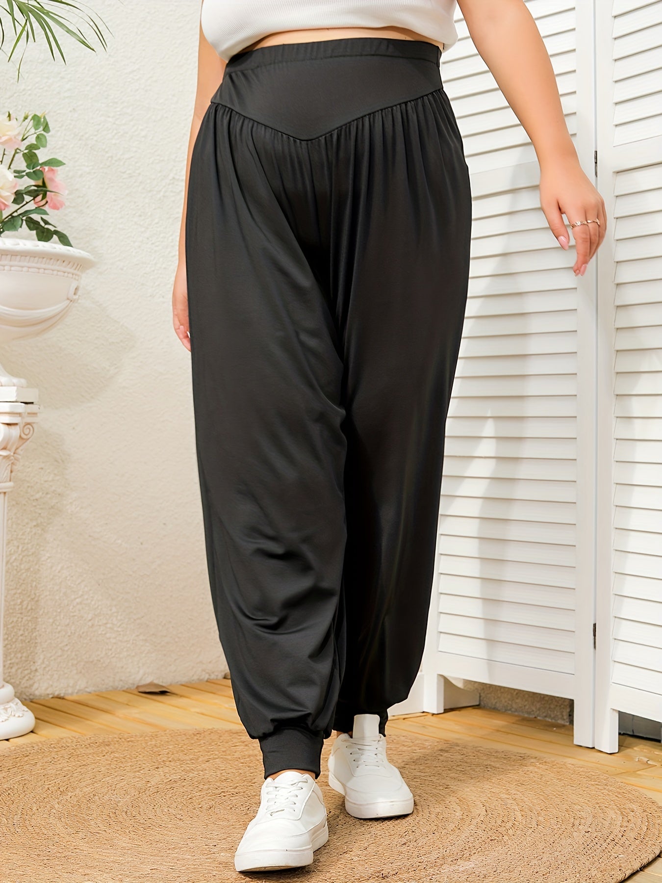  Solid Tummy Control High Rise Joggers