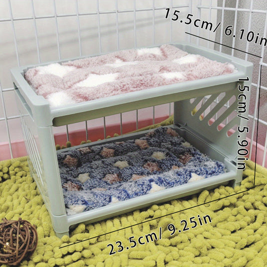 Cozy Hamster Bunk Bed Hideout Corner for Small Animals