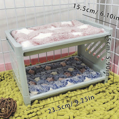 Cozy Hamster Bunk Bed Hideout Corner for Small Animals