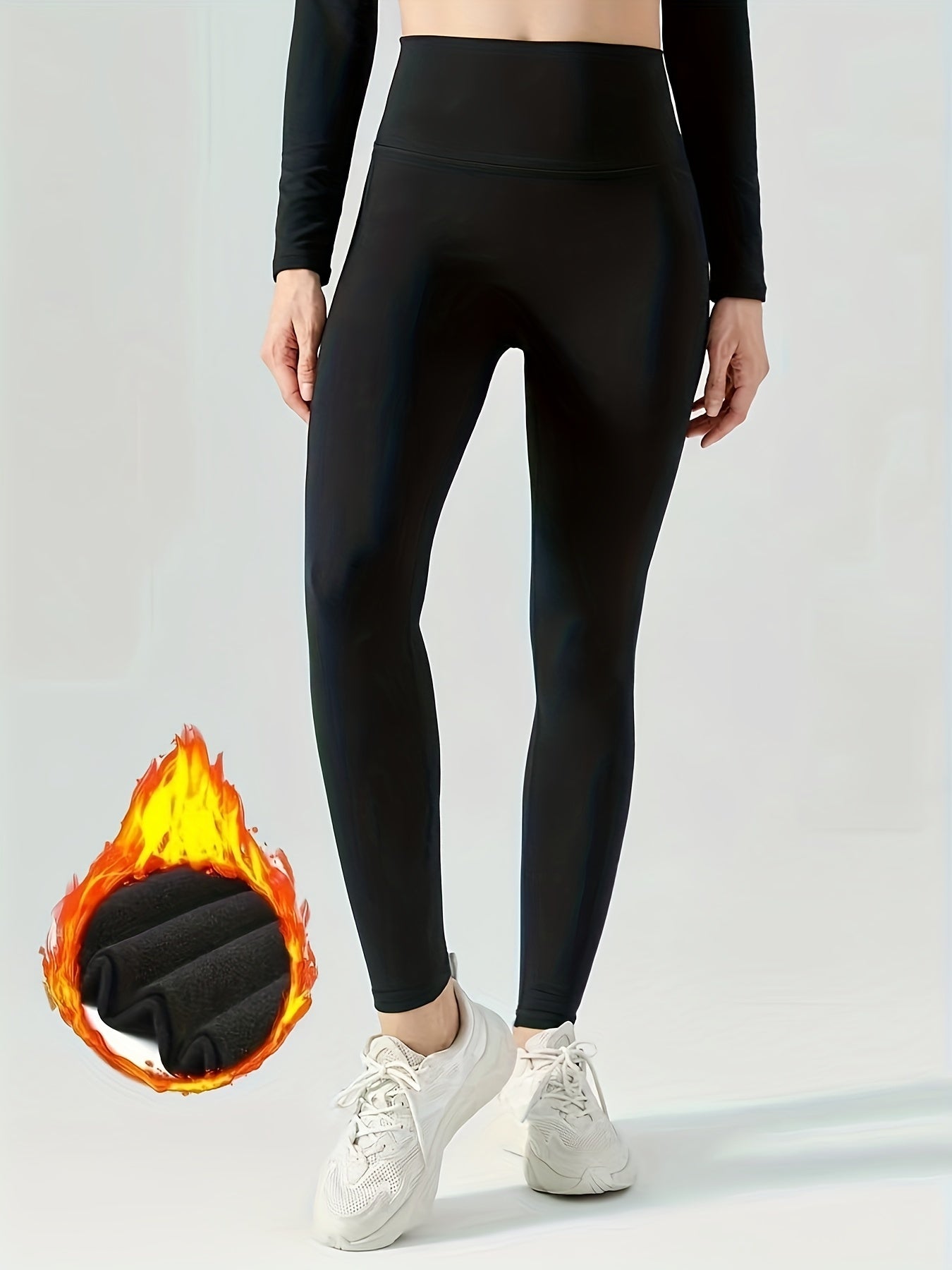 Fleece Liner High Waist Sports Leggings Warm Tight Pants