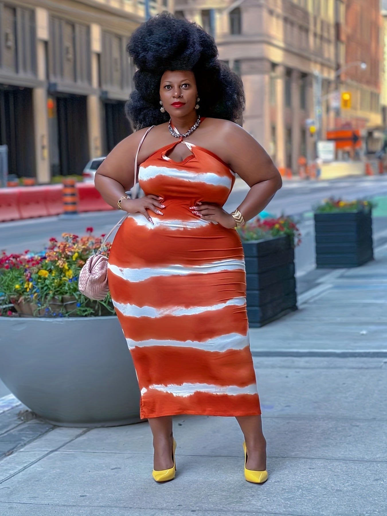  Tie Dye Bodycon Midi Cami Dress