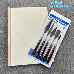 6pcs Tabletop Easel & Palette Paint Set for Mixing Paints Angle Painting