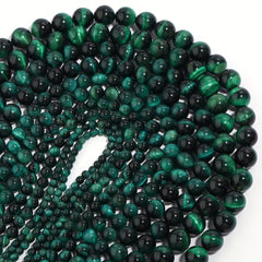 Green Tiger's Eye Stone Beads for DIY Jewelry Making 4-12mm
