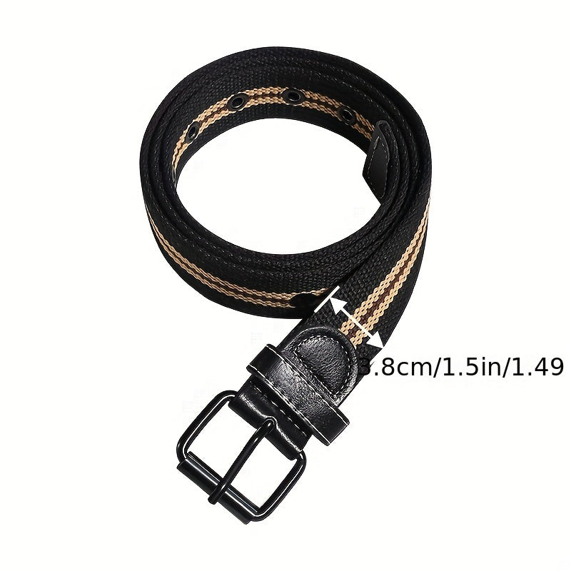 Canvas Belt Men's Decorative Jeans Punching Belt for Young Students