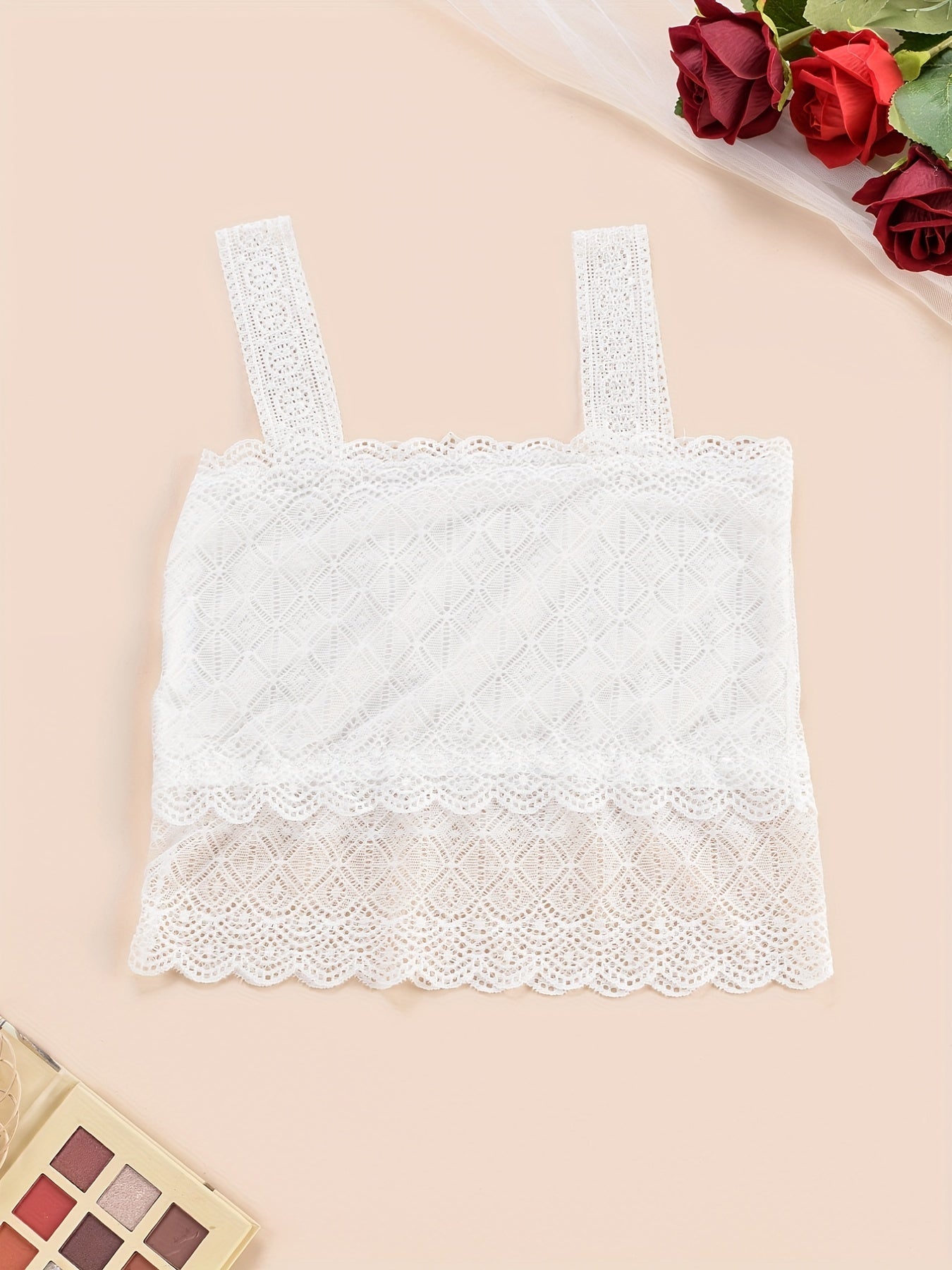 Jacquard Lace Tank Bra Seamless Wireless Bra