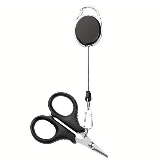 Retractable Lanyard Fishing Scissors Stainless Steel Outdoor Accessories