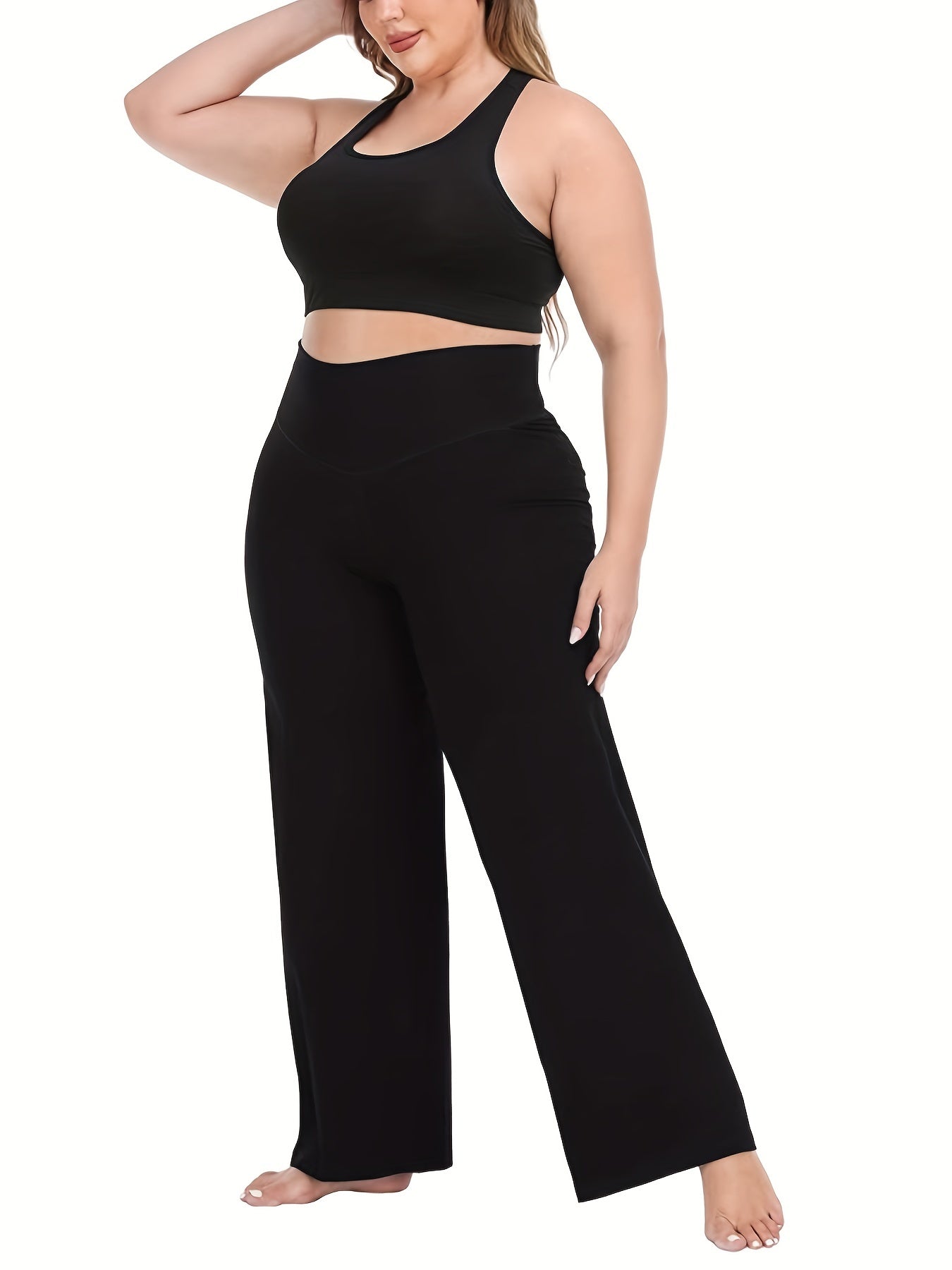  Wide Leg Yogo Pants with High Stretch Waistband