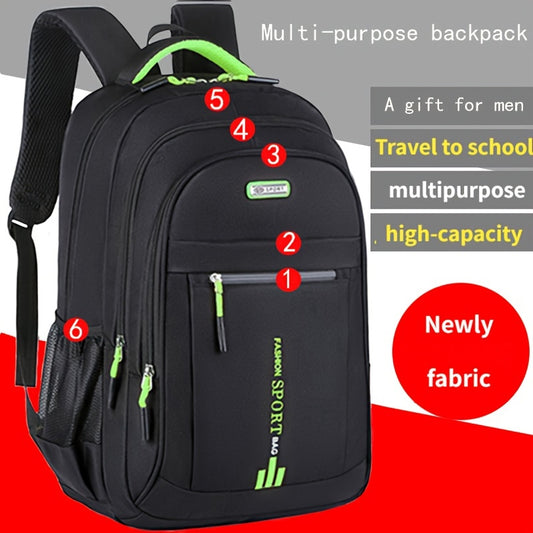 Men's 5-Layer Backpack Water Resistant with Bottle Straps