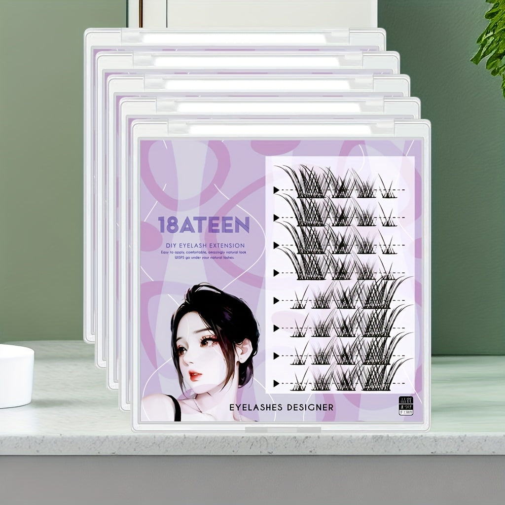 6 Pcs 16mm Wispy C Curl Lash Clusters for DIY Cat Eye Lash Extension