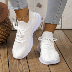 Women's Lightweight Wave Pattern Sneakers Mesh Breathable Sports Shoes